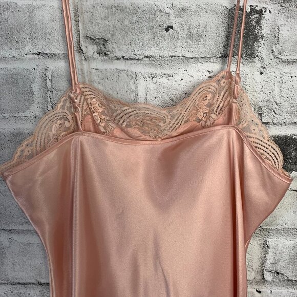 Vintage Pink Satin Lace Square Neck Crop Lingerie Top Camisole - Picture 5 of 9